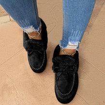 Women’s Solid Color Furry Winter Boots