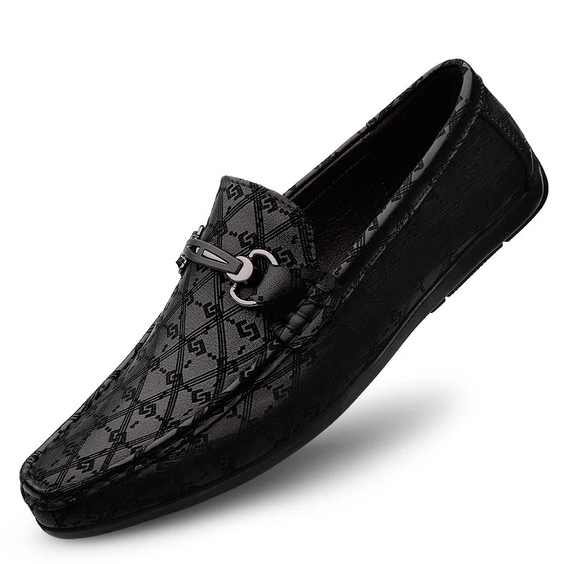 Men’s Black Leather Loafer Shoes