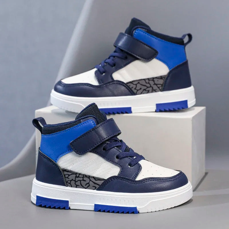 Boys’ High-Top Leather Walking Shoes