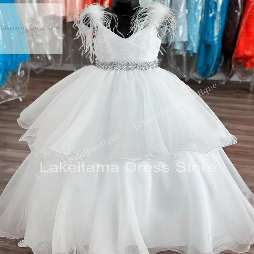 Beautiful White Pageant Dress for Girls