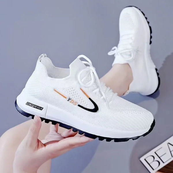 Women Casual Sneakers  Mesh Breathable Lightweight Sports Flat Shoes Soft Sole Comfy Outdoor Running Versatile Summer