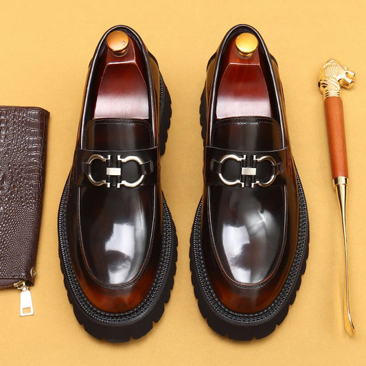 Men’s British Style Glossy Leather Shoes