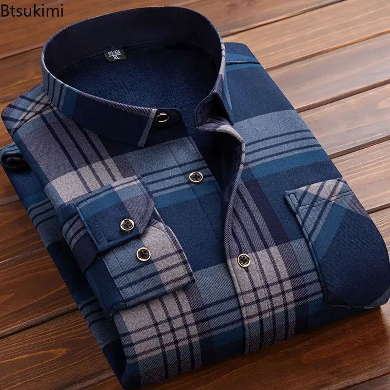 Warm Men’s Long Sleeve Flannel Shirt