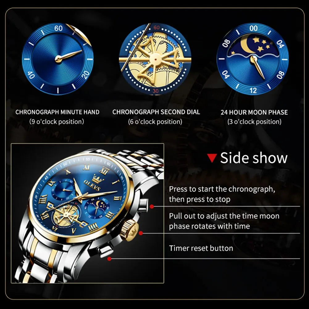 OLEVS Men’s Waterproof & Roman Numeral Watch