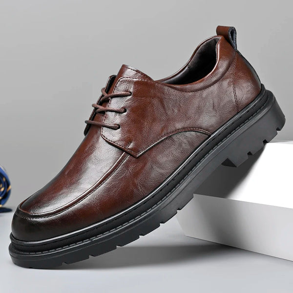 Mens Leather Dress Shoes lace up fashion Men's Formal Social Male Shoe Casual Business round Toe Luxury Party Designer Shoes Men