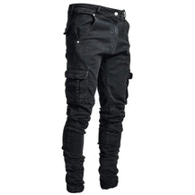 Men’s Street Elastic Cargo Jeans for Daily Wear
