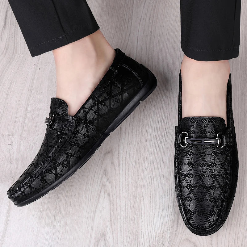 Men’s Black Leather Loafer Shoes