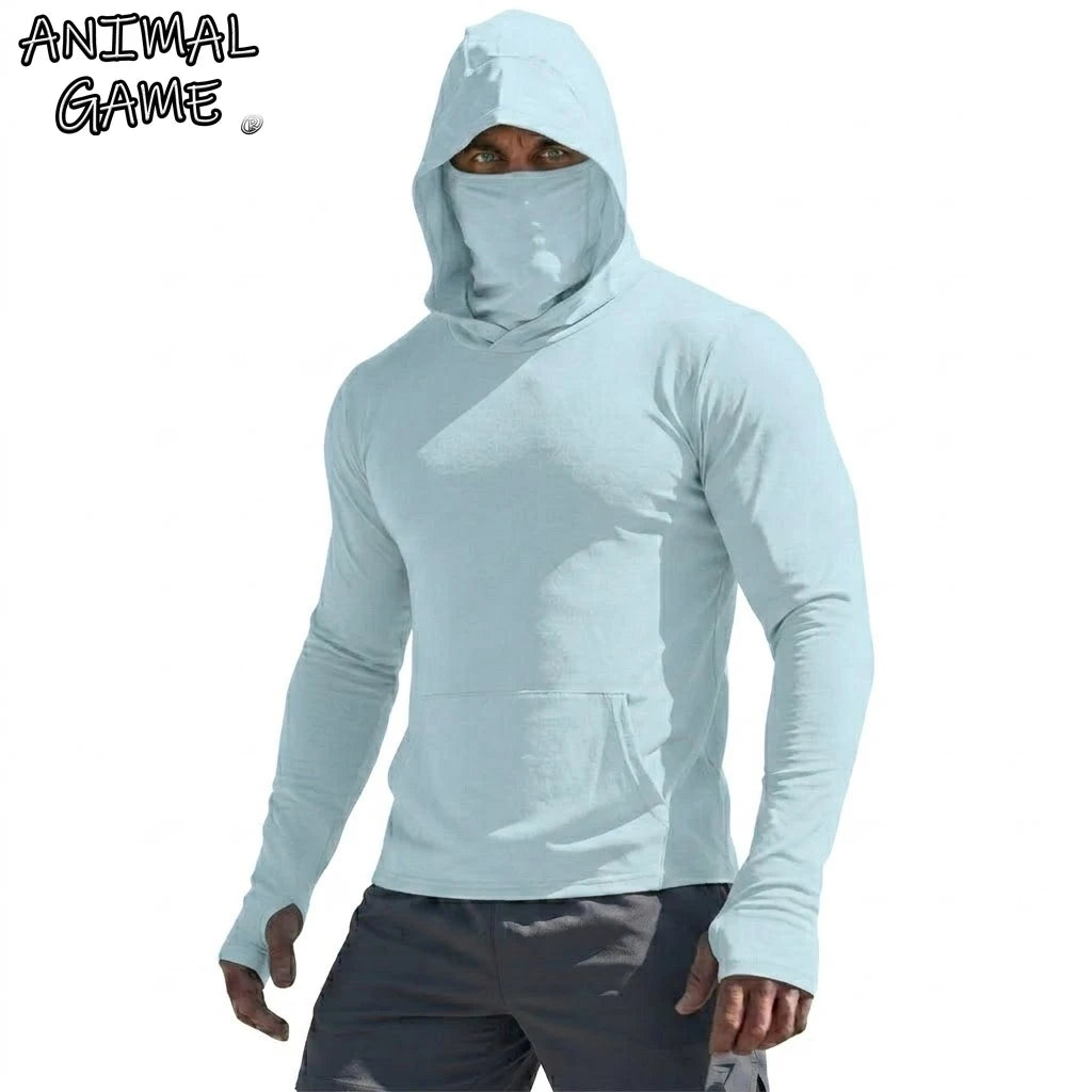 UPF50+ Performance T-Shirt Man Long Sleeve Summer Hoodie Casual Sun Running Quick Dry Sunscreen Fishing Ice Silk Pullover Shirt