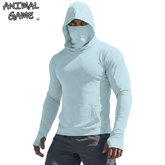 UPF50+ Performance T-Shirt Man Long Sleeve Summer Hoodie Casual Sun Running Quick Dry Sunscreen Fishing Ice Silk Pullover Shirt