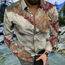 Men’s Aztec Print Casual Buttoned Shirt