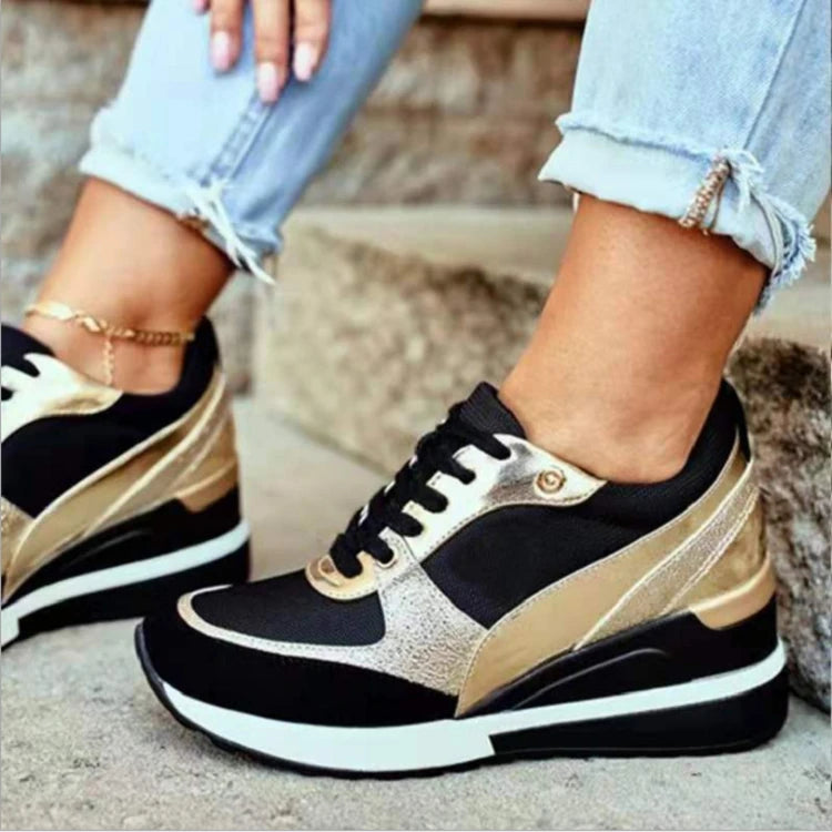 Women’s Lace-Up Colorblock Wedge Sneakers