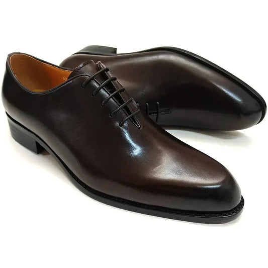 Men’s Coffee Tanned Polished Leather Shoes