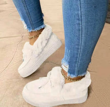 Women’s Solid Color Furry Winter Boots