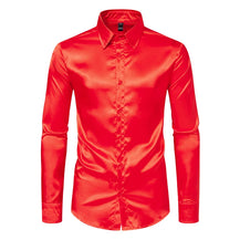 Men’s Luxury Black Satin Shirt