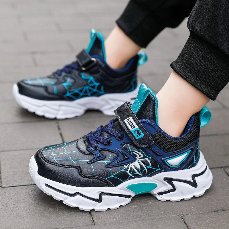 Kids Spider-Themed Athletic Running Shoes