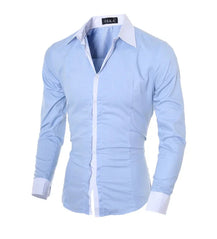Men’s Modern Striped Patchwork Shirt