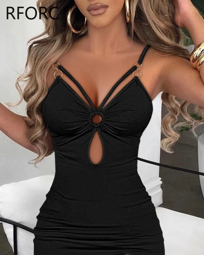 Women's O-Ring Cutout Maxi Dress