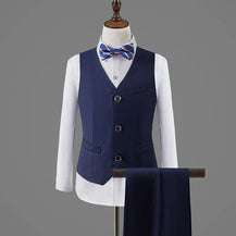 Boys’ Elegant Navy Blue Wedding Suit