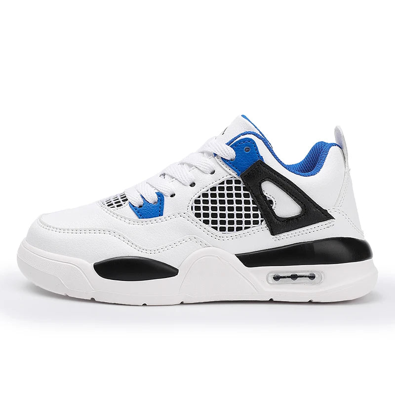 Children’s Breathable White & Black Tennis Shoes
