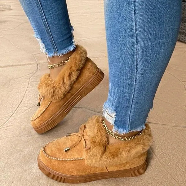 Women’s Solid Color Furry Winter Boots