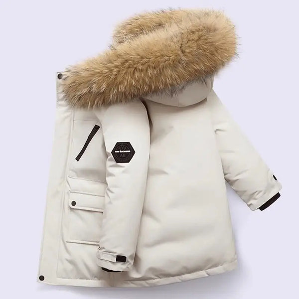 Thick Warm Coat with Fur Collar