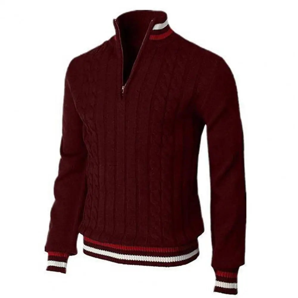 Turtleneck Long Sleeves Zipper Sweater for Men