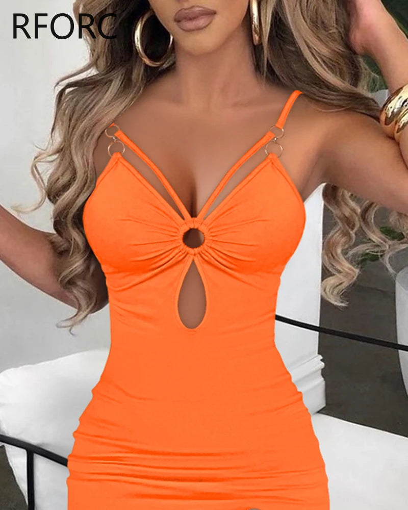 Women's O-Ring Cutout Maxi Dress