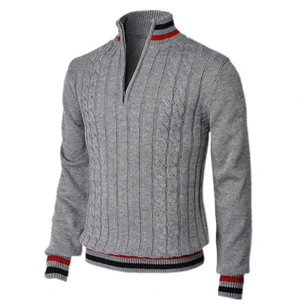 Turtleneck Long Sleeves Zipper Sweater for Men