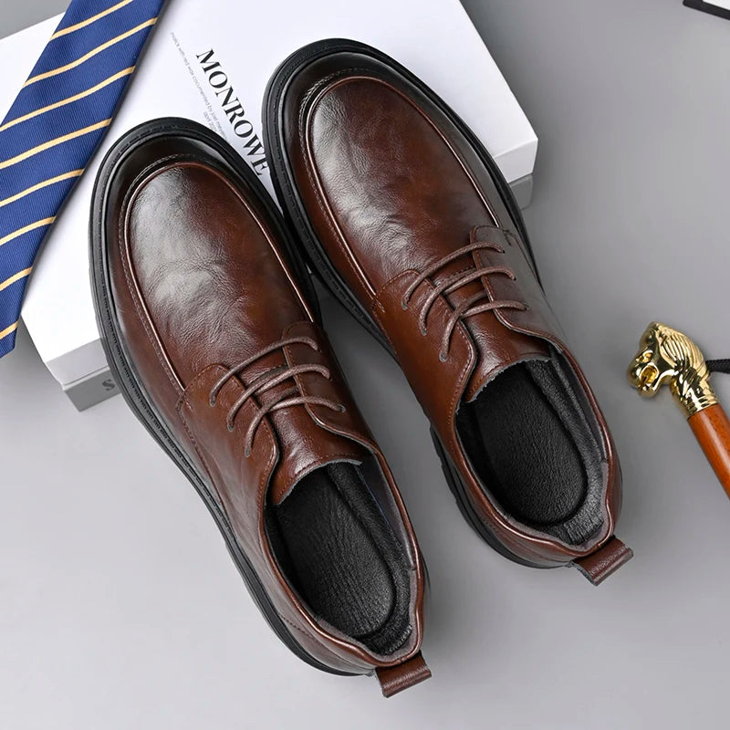 Men’s Leather Round Toe Dress Shoes