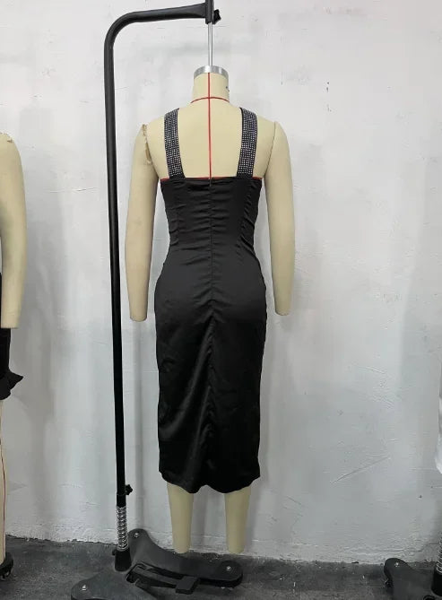 Women's High Slit Ruched Dress for Night Out