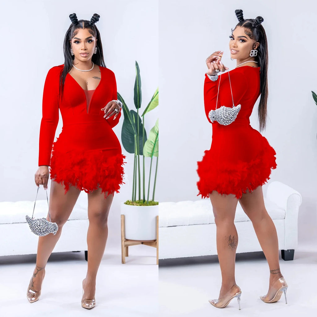 Women’s Elegant White Bandage Mini Dress