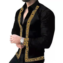 Long Sleeve Button Lapel Shirt for Men
