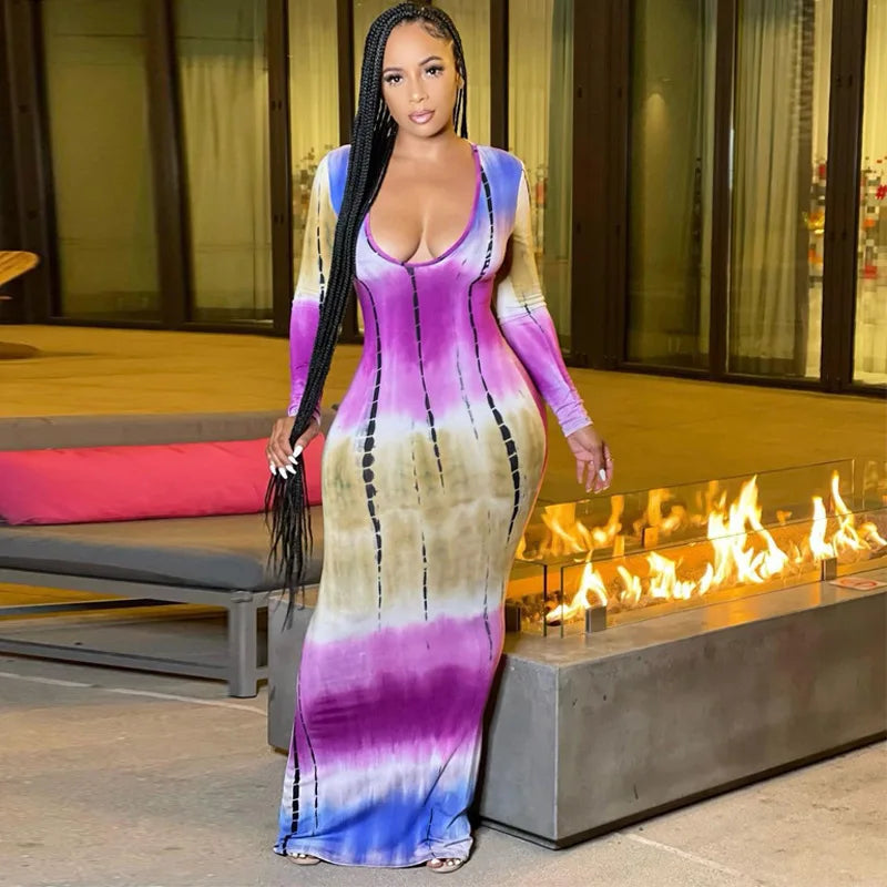 Women's Slim Bandage Chest Wrap Long Dress