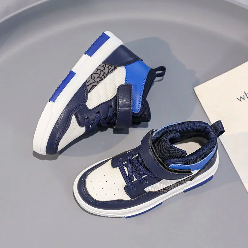 Boys’ High-Top Leather Walking Shoes