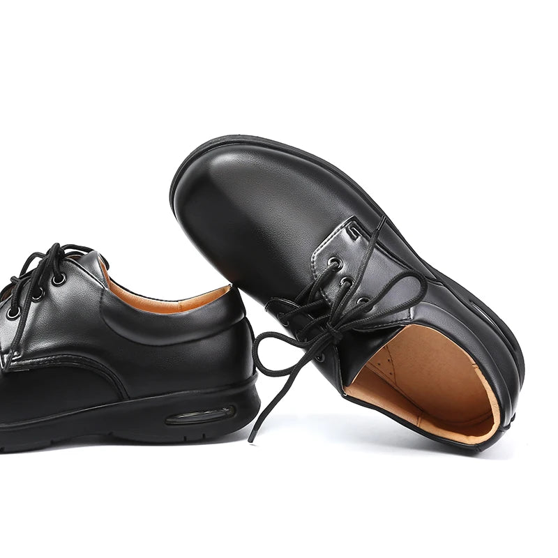 Kids  Soft Black Leather School Shoes