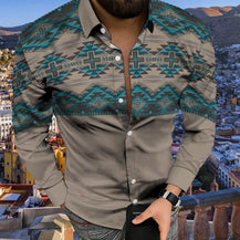 Men’s Aztec Print Casual Buttoned Shirt