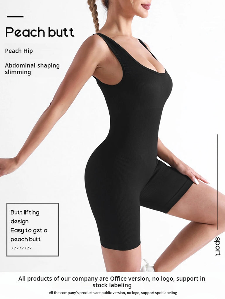 Women’s Black Jumpsuit Shorts for Yoga
