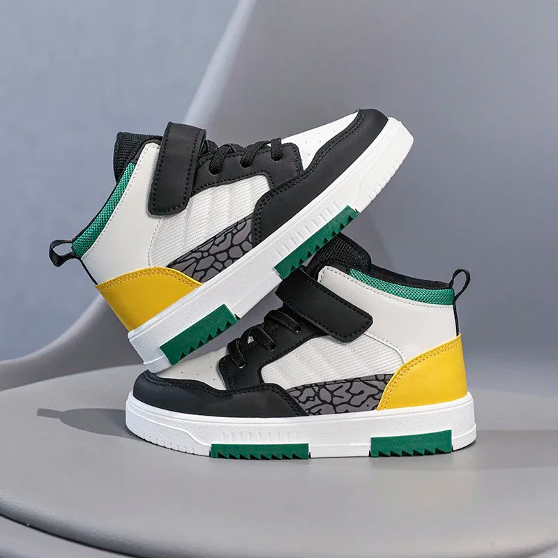Boys’ High-Top Leather Walking Shoes