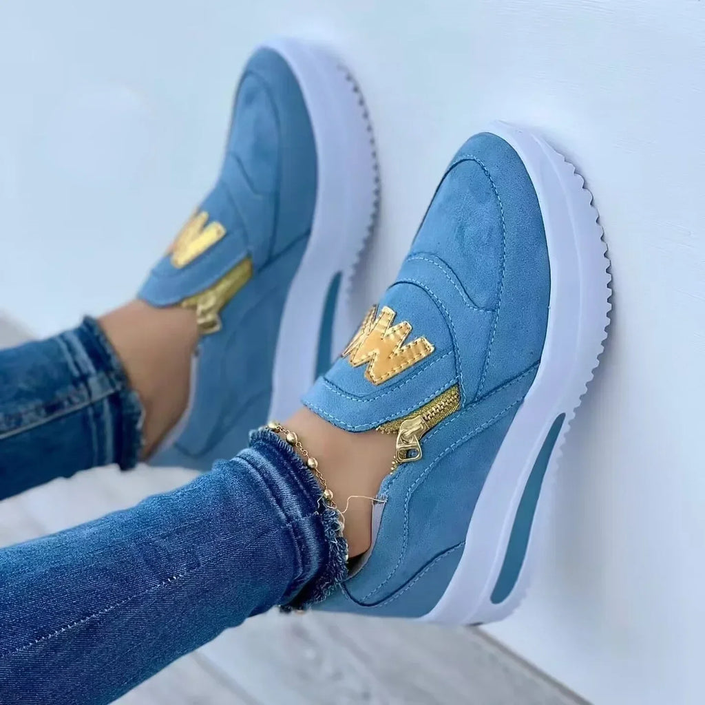 Easy-Wear Side Zipper Sneakers for Women