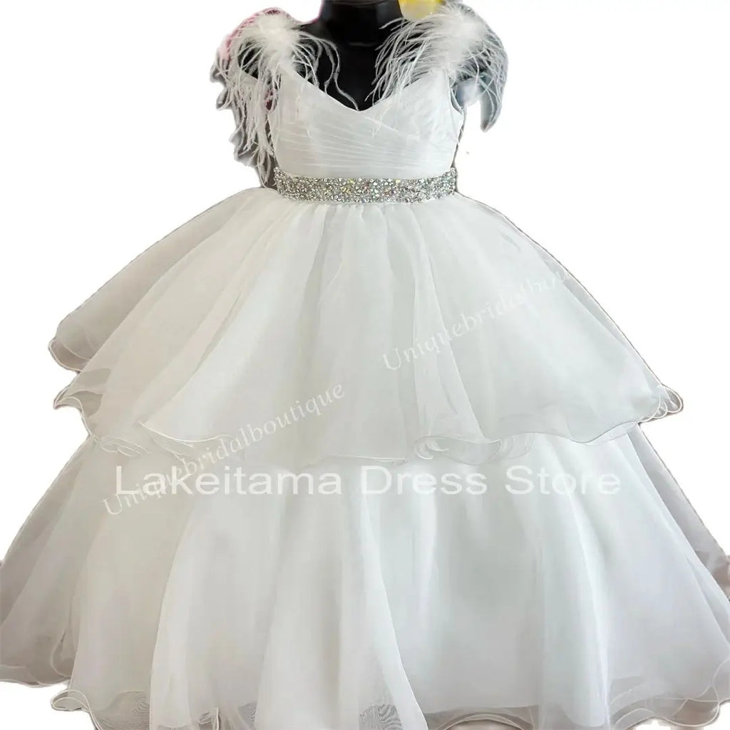 Beautiful White Pageant Dress for Girls