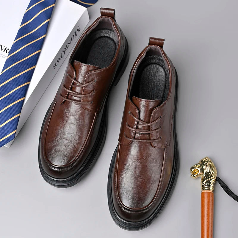 Men’s Leather Round Toe Dress Shoes