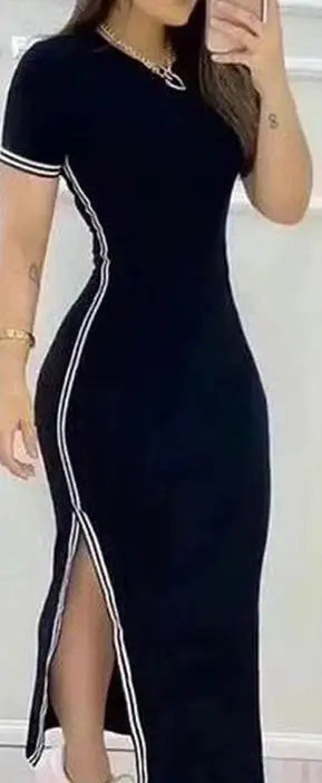 Women’s Black Striped Maxi Dress