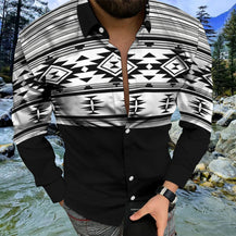 Men’s Aztec Print Casual Buttoned Shirt