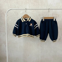 Autumn Toddler Boys 2PCS Clothes Set Cotton Cartoon Printed Kid Boy Polo Shirt Suits Loose Casual Sports Pant Babys Boys Outfits