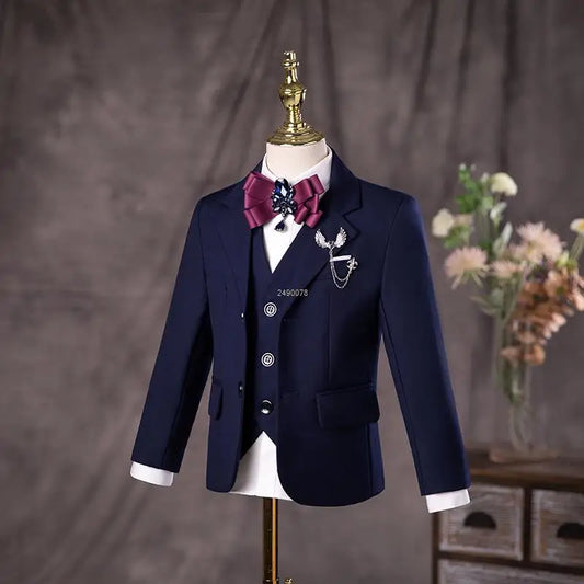 Boys’ Elegant Navy Blue Wedding Suit