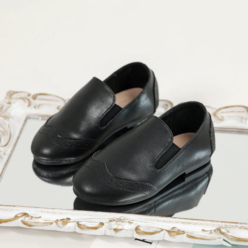 Children’s Premium Brown & Black Leather Shoes