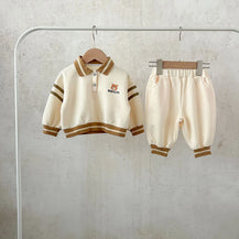 Autumn Toddler Boys 2PCS Clothes Set Cotton Cartoon Printed Kid Boy Polo Shirt Suits Loose Casual Sports Pant Babys Boys Outfits