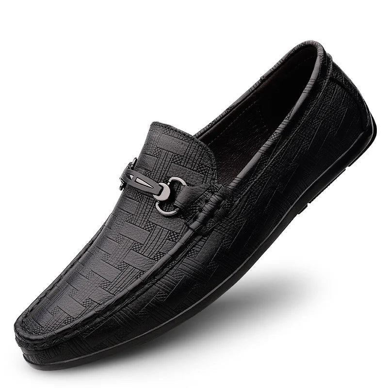 Men’s Black Leather Loafer Shoes