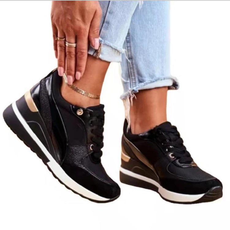Women’s Lace-Up Colorblock Wedge Sneakers