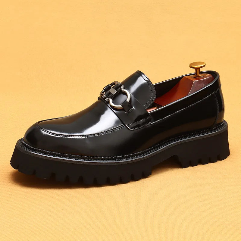 Men’s British Style Glossy Leather Shoes